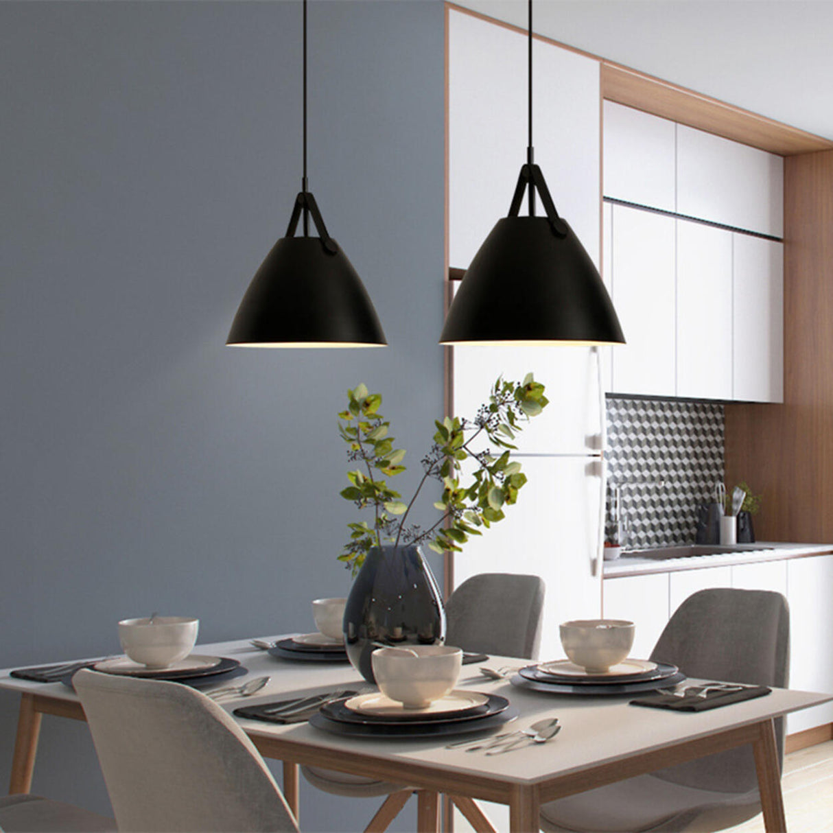 Modern Iron Cone Pendant Light Adjustable Cord Image - 5