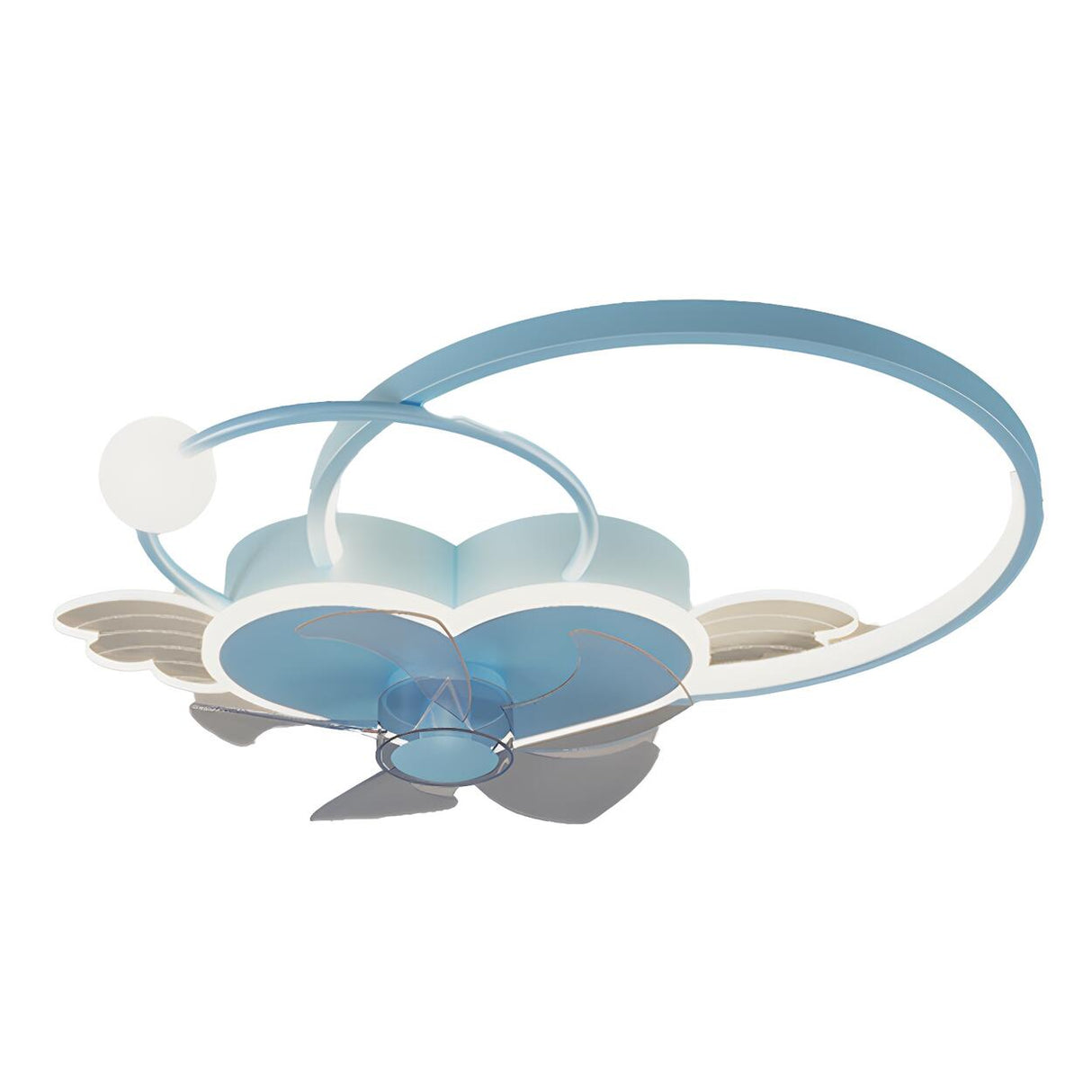 Modern Kids Room Love Heart Ring Ceiling Fan with Light Image - 5