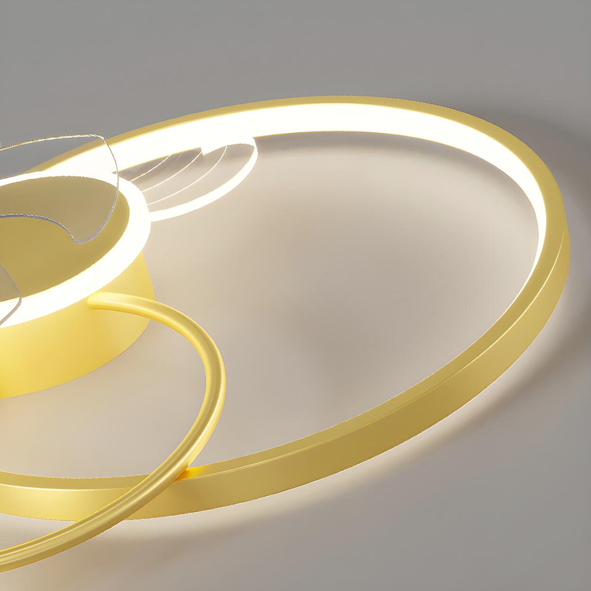 Modern Kids Room Love Heart Ring Ceiling Fan with Light Image - 7