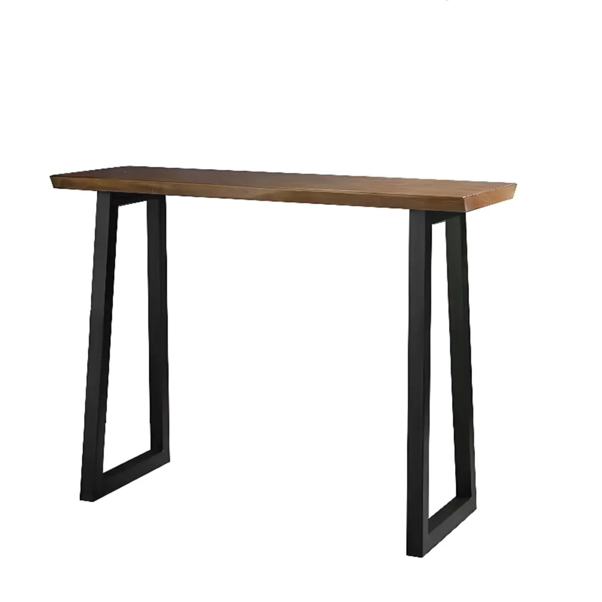 Modern Industrial Bar Table with Solid Wood Top, 47 Inch Image - 3