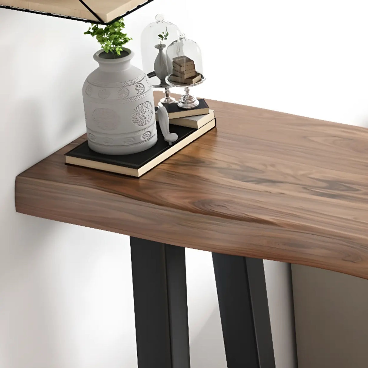 Modern Industrial Bar Table with Solid Wood Top, 47 Inch Image - 6