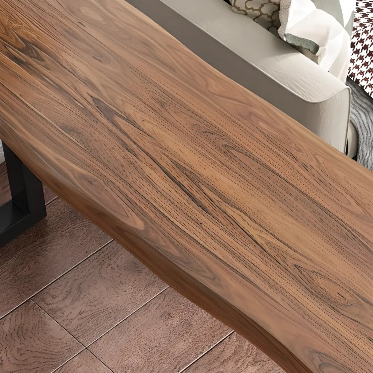 Modern Industrial Bar Table with Solid Wood Top, 47 Inch Image - 7