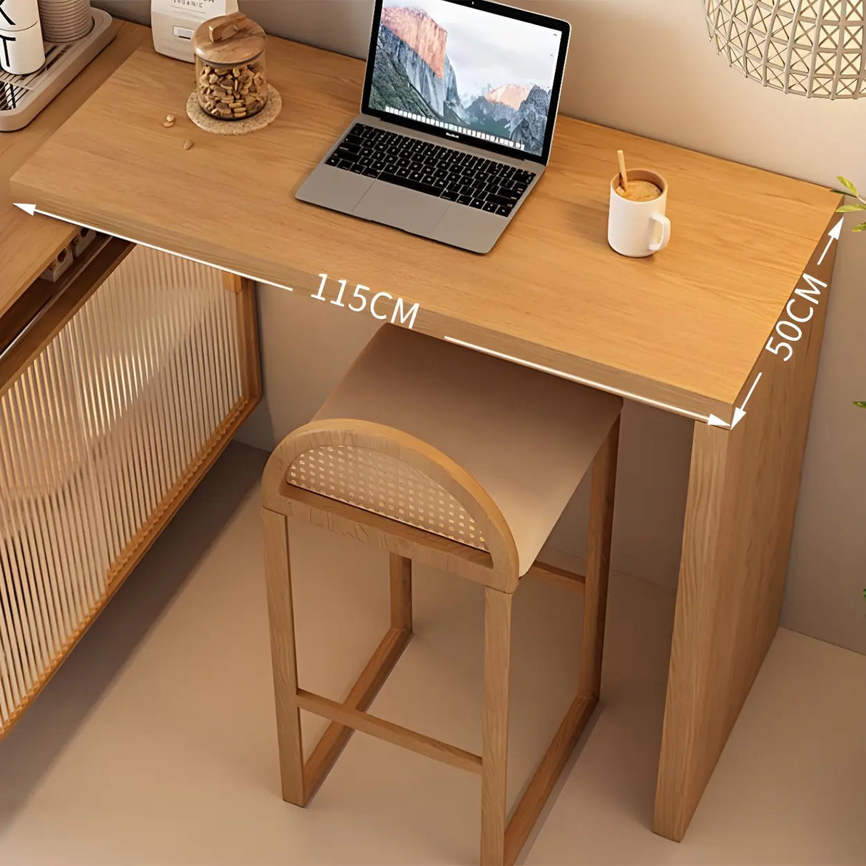 Modern L shape Counter Height Bar Table with Storage Cabinet Image - 10