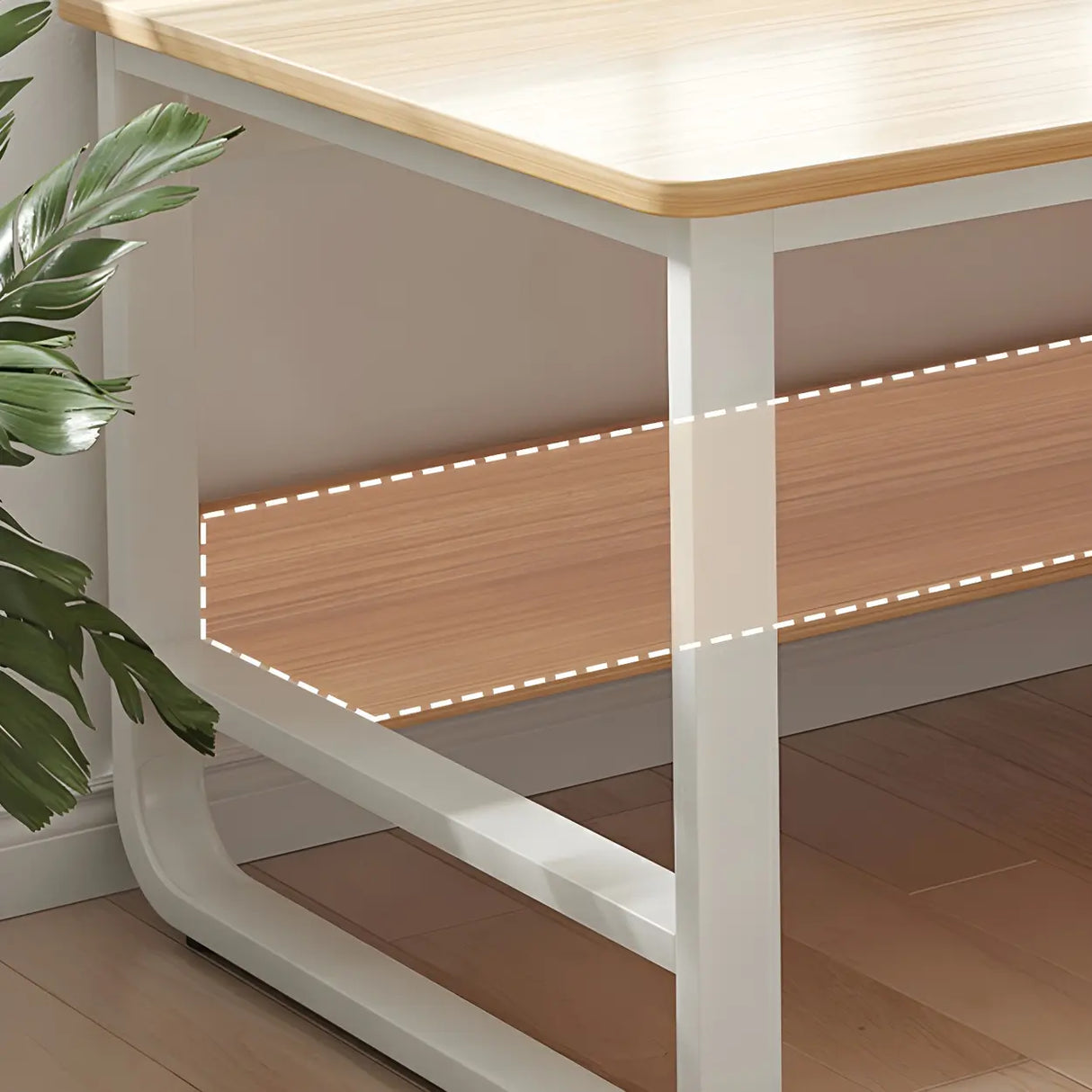 Modern L-Shaped White Wooden Desk with Drawers, 1-2 People Image - 7