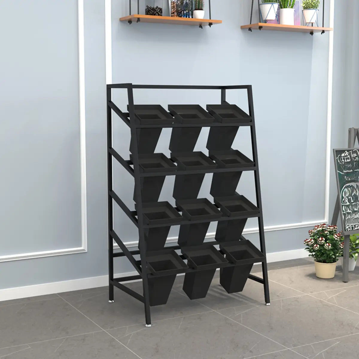 Modern Ladder Metal Indoor Large Plant Stands Gold Image - 10