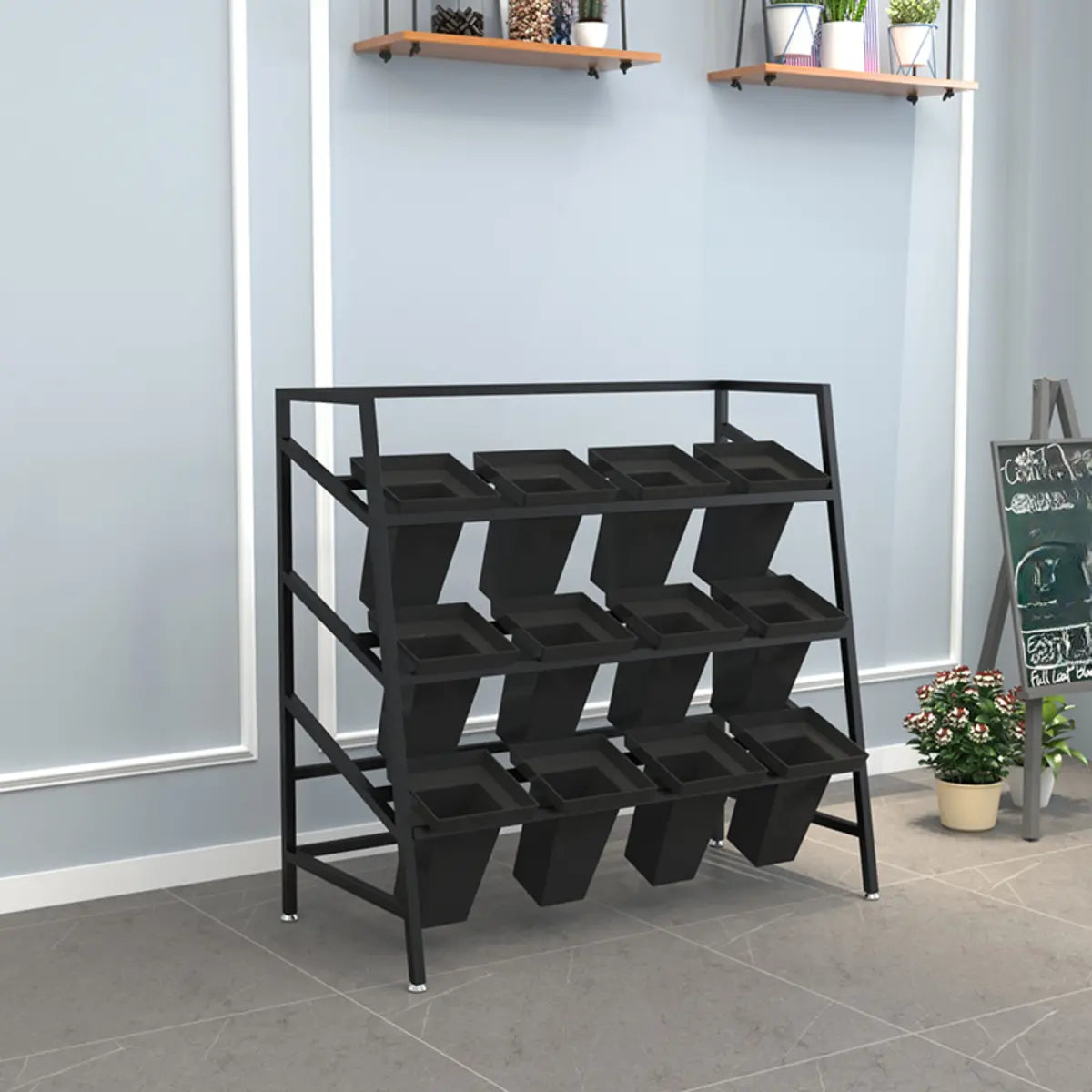 Modern Ladder Metal Indoor Large Plant Stands Gold Image - 12