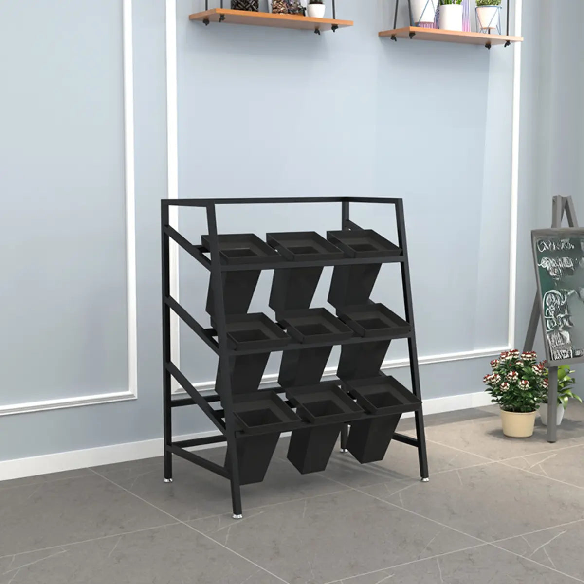 Modern Ladder Metal Indoor Large Plant Stands Gold Image - 14