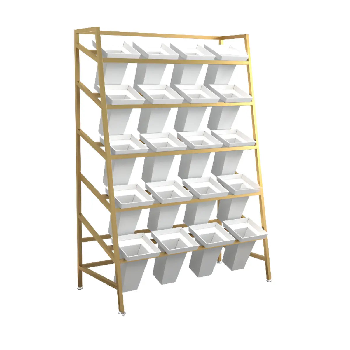 Modern Ladder Metal Indoor Large Plant Stands Gold Image - 16