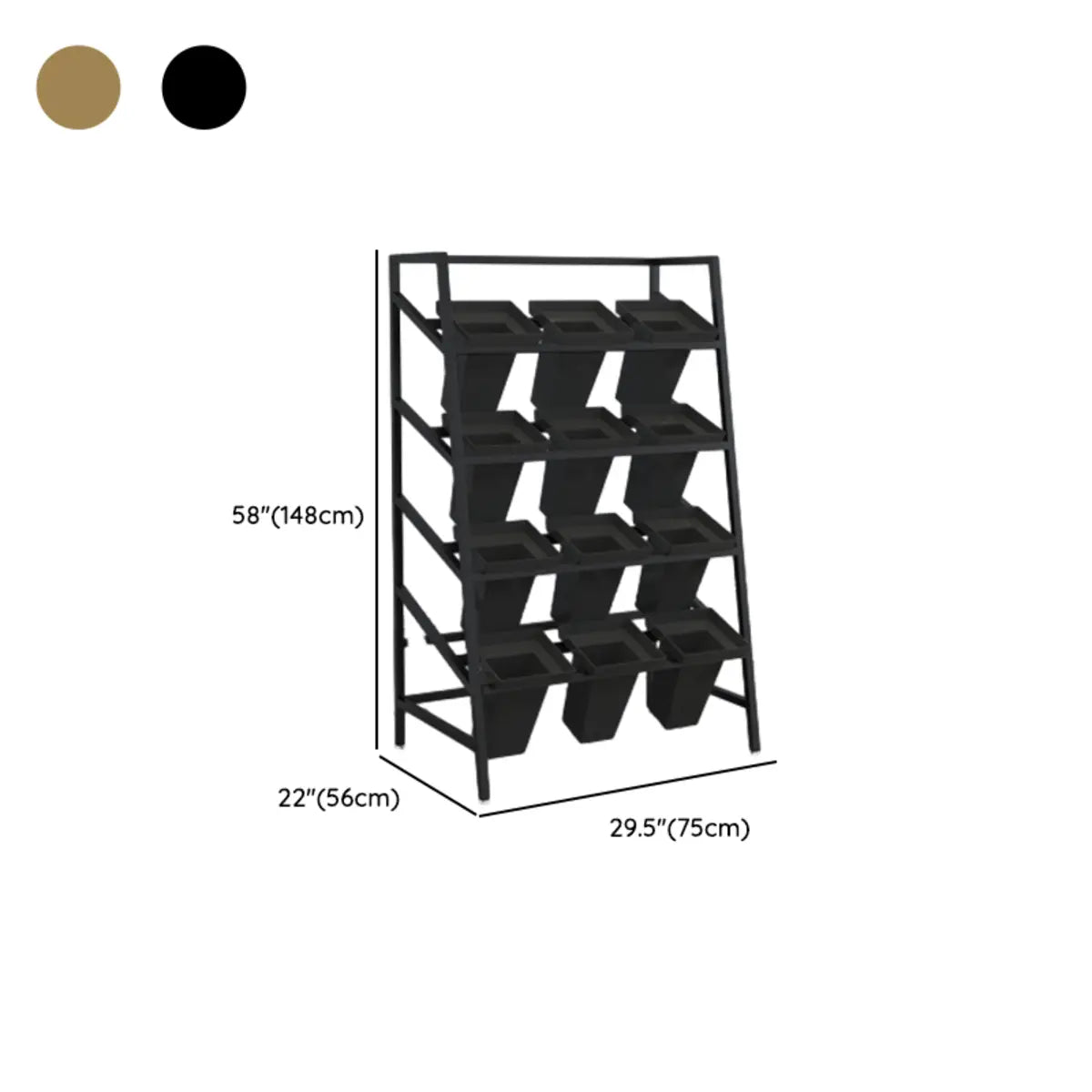 Modern Ladder Metal Indoor Large Plant Stands Gold Image - 22