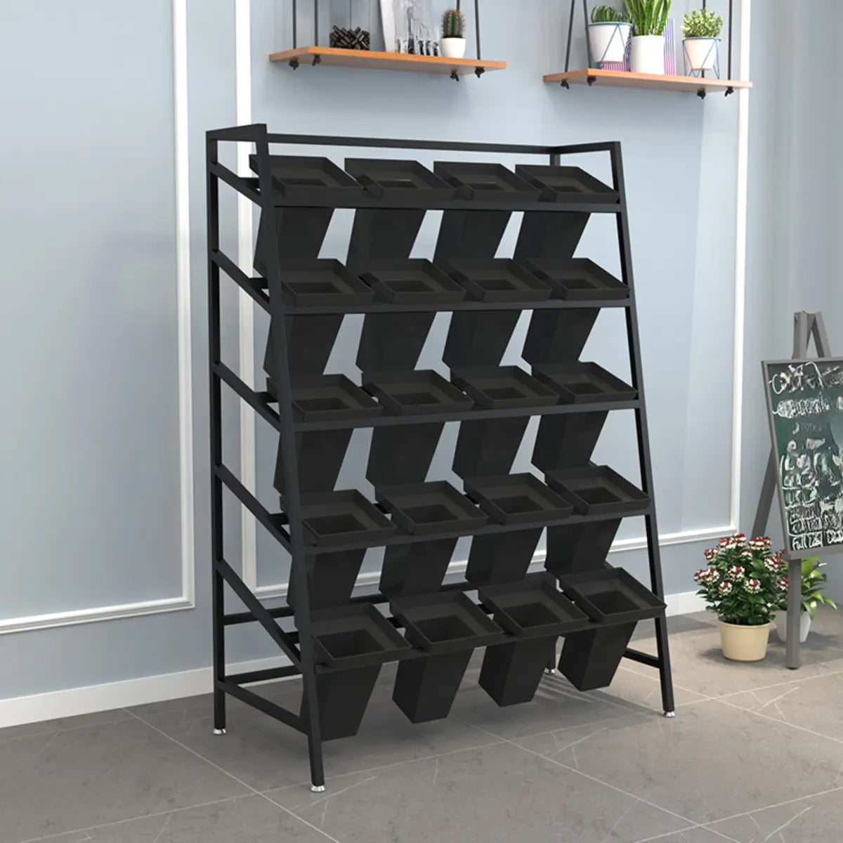 Modern Ladder Metal Indoor Large Plant Stands Gold Image - 4