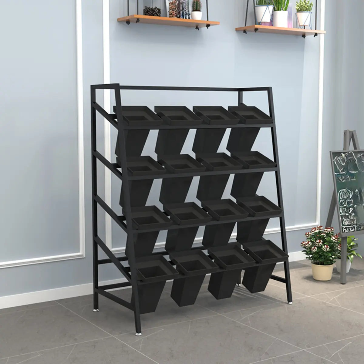 Modern Ladder Metal Indoor Large Plant Stands Gold Image - 7
