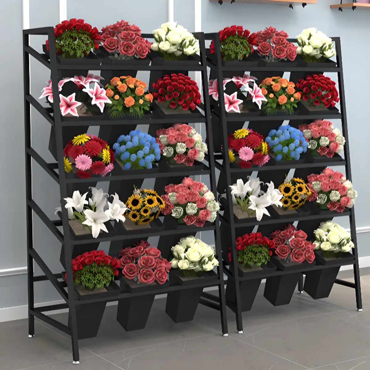 Modern Ladder Metal Indoor Large Plant Stands Gold Image - 8