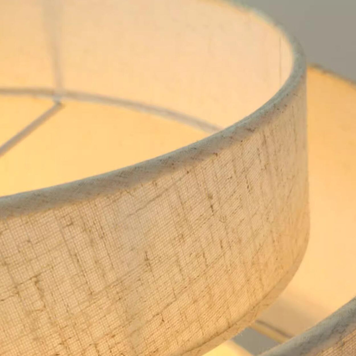 Modern Layered Fabric Drum Pendant Light Adjustable Cord Image - 10