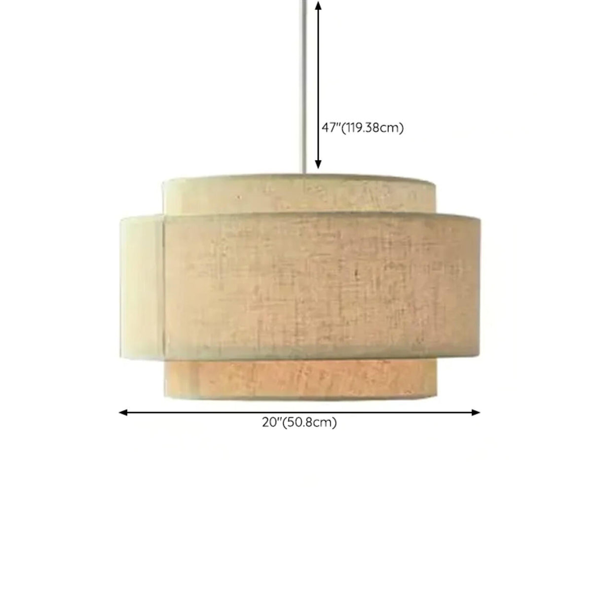Modern Layered Fabric Drum Pendant Light Adjustable Cord