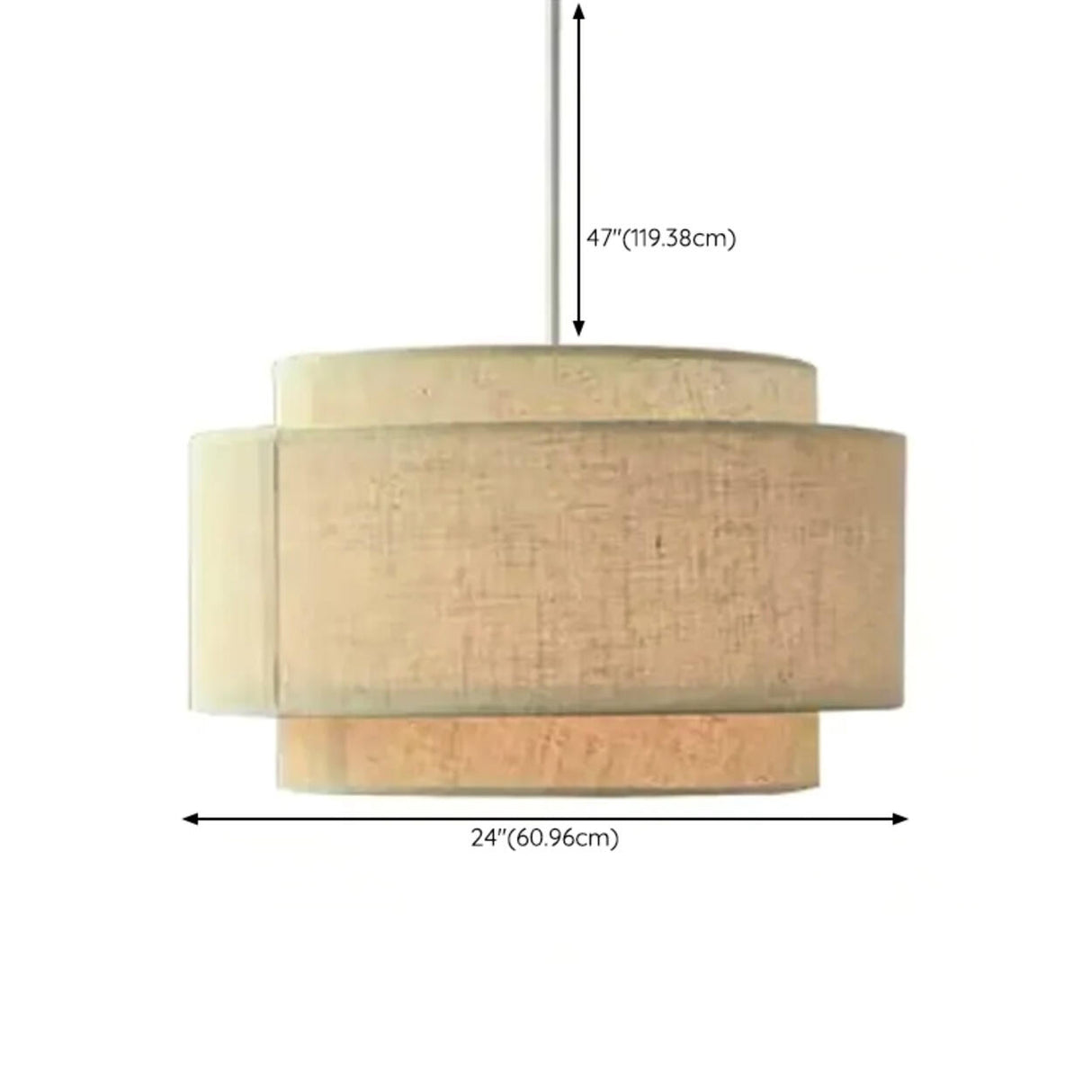 Modern Layered Fabric Drum Pendant Light Adjustable Cord Image - 13