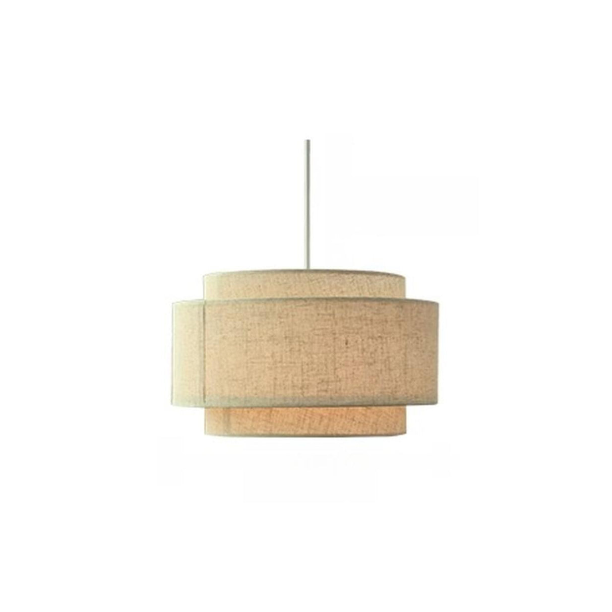 Modern Layered Fabric Drum Pendant Light Adjustable Cord Image - 2