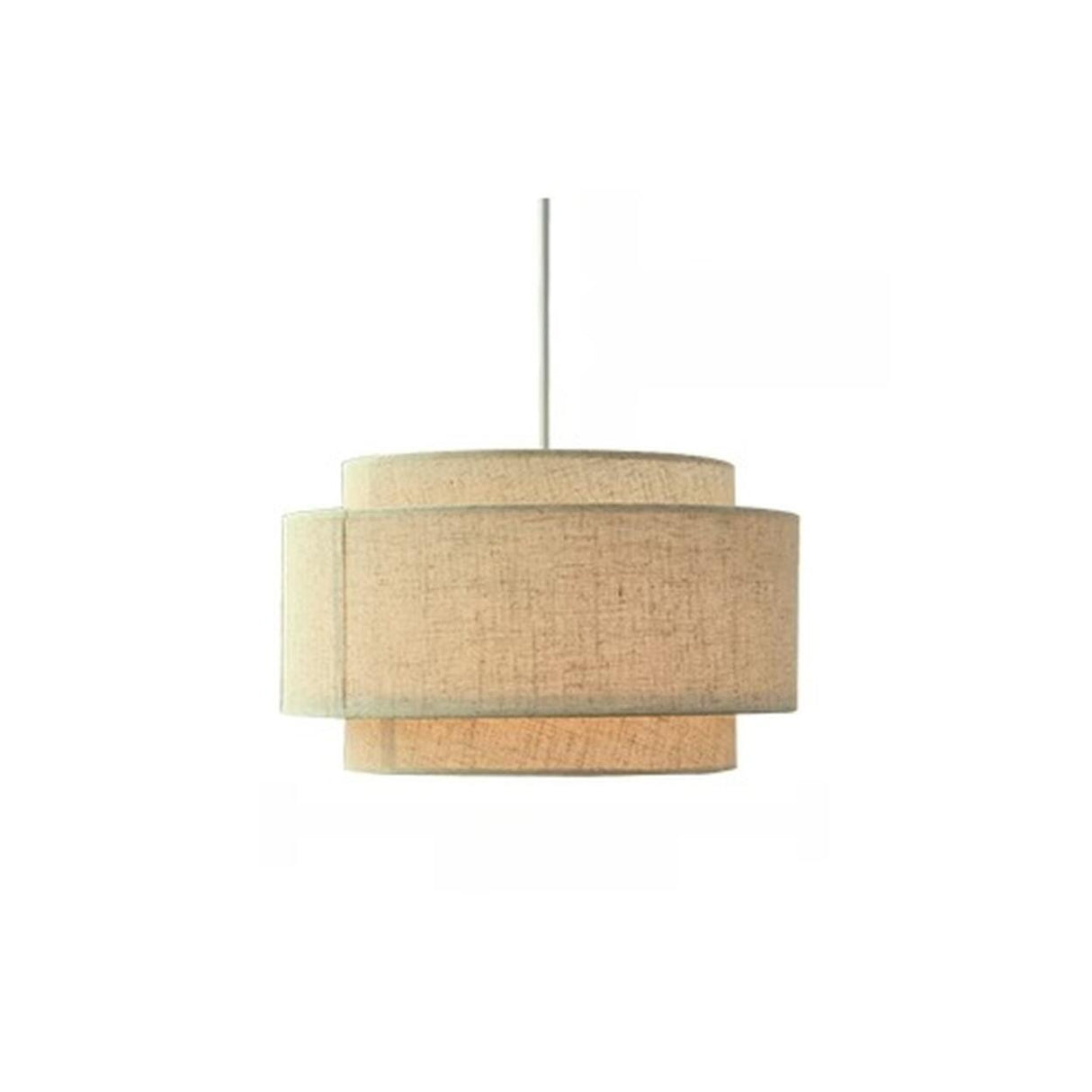 Modern Layered Fabric Drum Pendant Light Adjustable Cord Image - 3