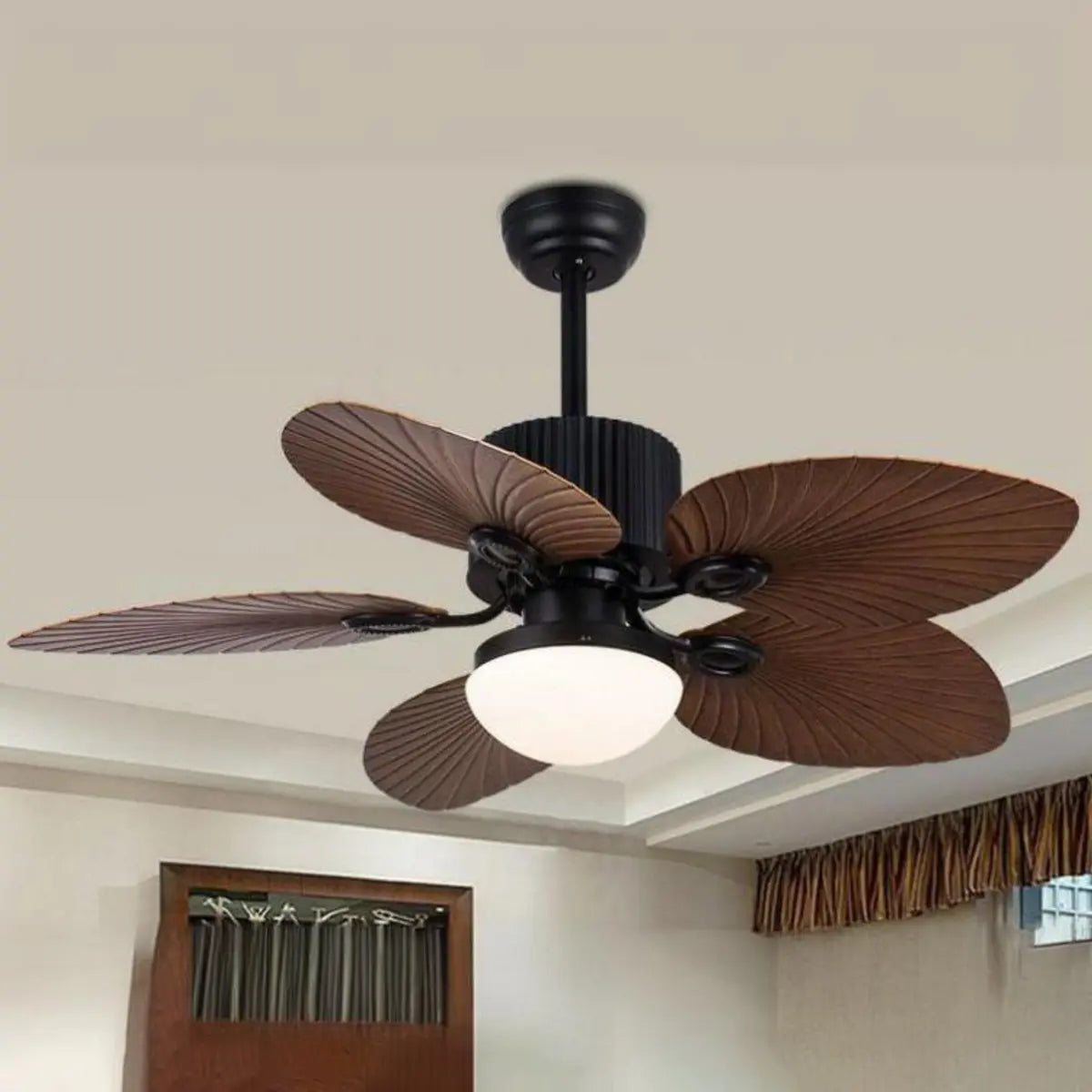 Chic Leaf Shape Blade Remote Ceiling Fan with Light Image - 14
