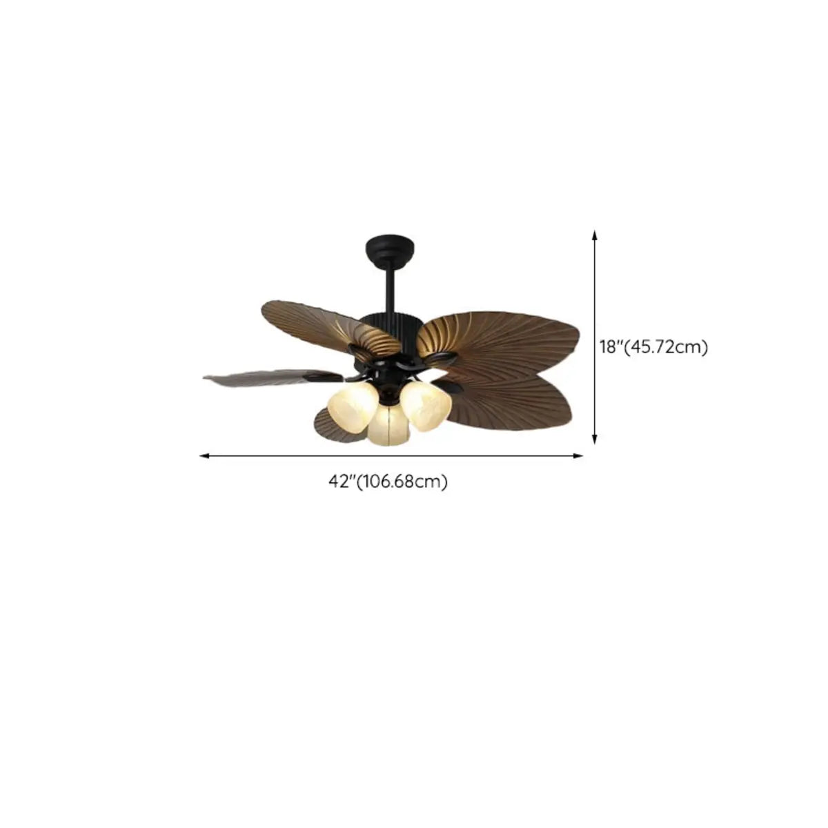 Chic Leaf Shape Blade Remote Ceiling Fan with Light Image - 16