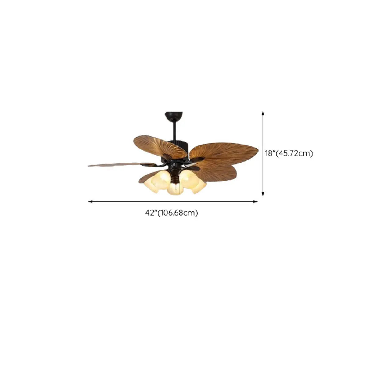 Chic Leaf Shape Blade Remote Ceiling Fan with Light Image - 17