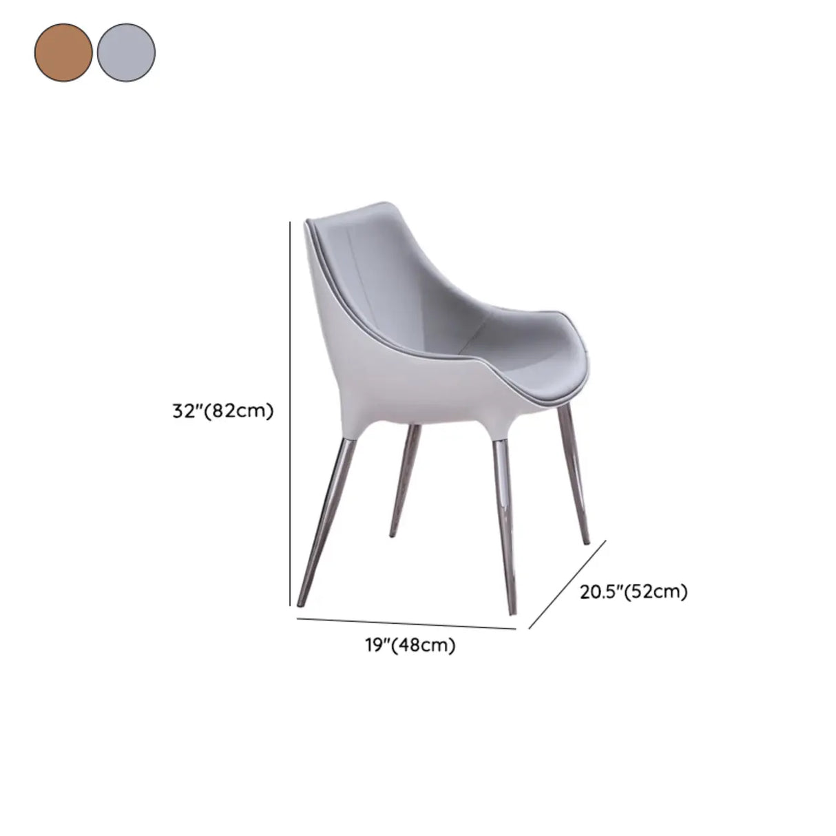 Modern Leather Armless Upholstered Solid Back Dining Chair