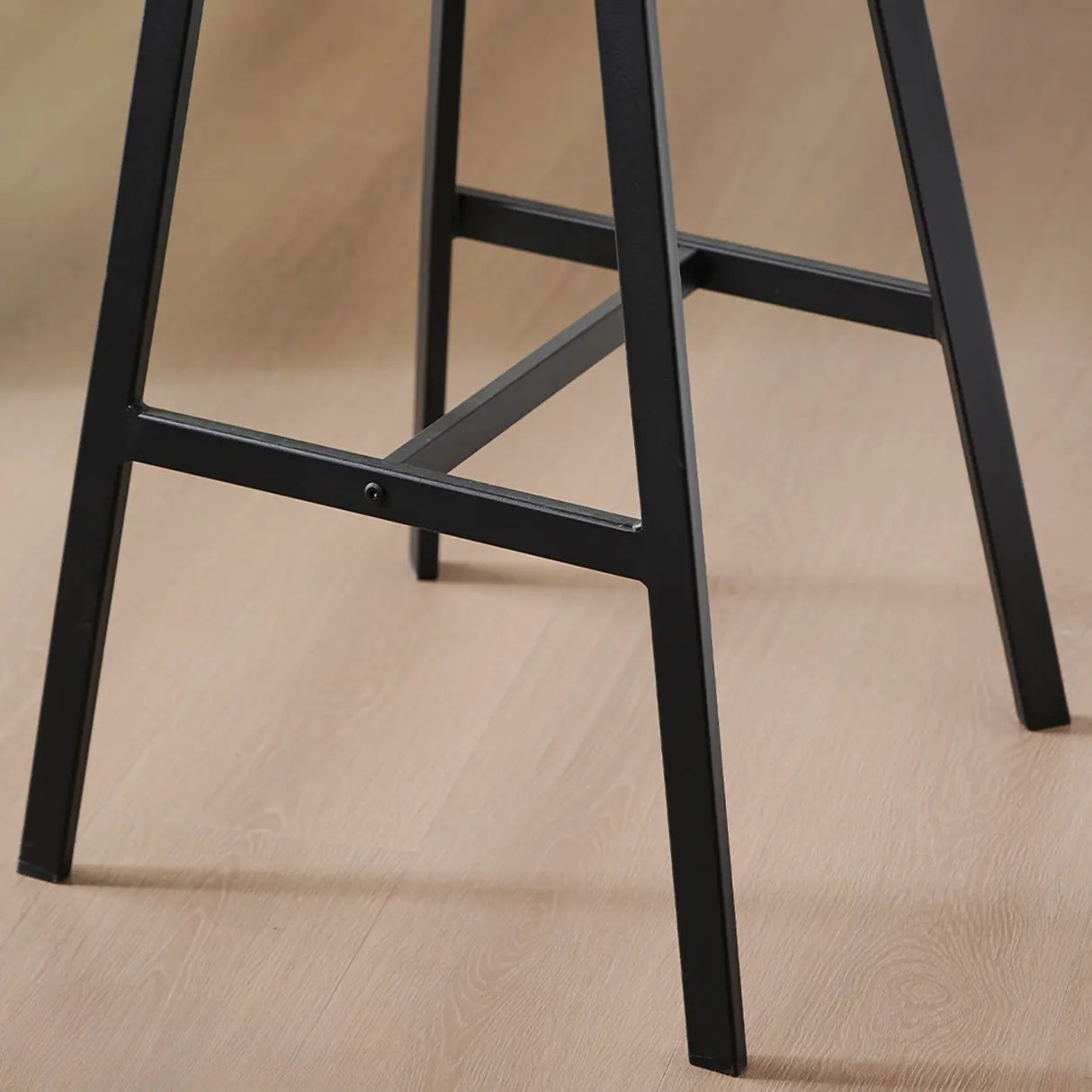 Modern Leather Counter Height Bar Stool with High Back Image - 11
