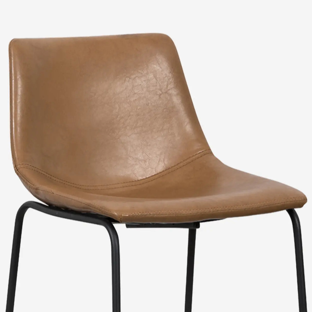 Modern Leather Counter Height Bar Stool with Metal Legs Image - 7