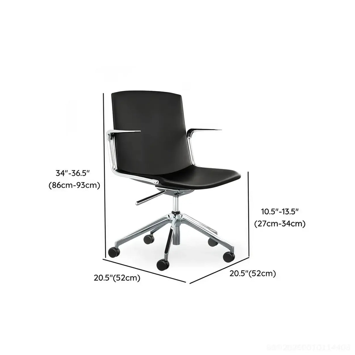 Modern Leather High-Back Adjustable Swivel Armrest Office Chair