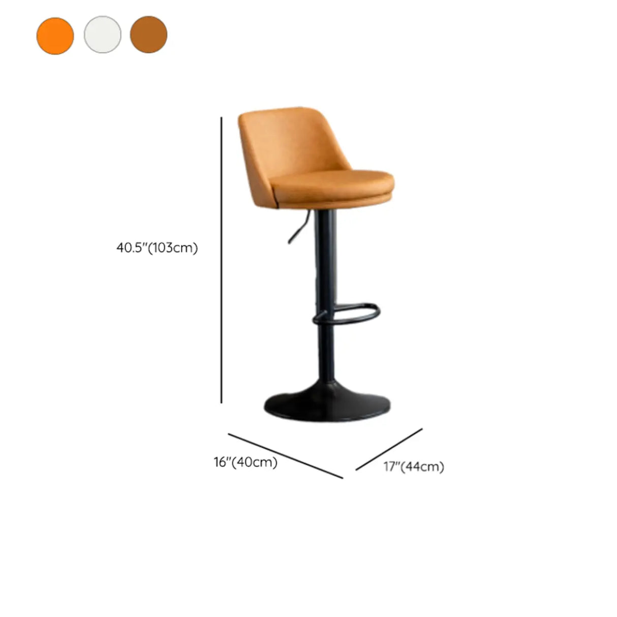 Modern Leather Low Back Footrest Adjustable Swivel Bar Stool Image - 15