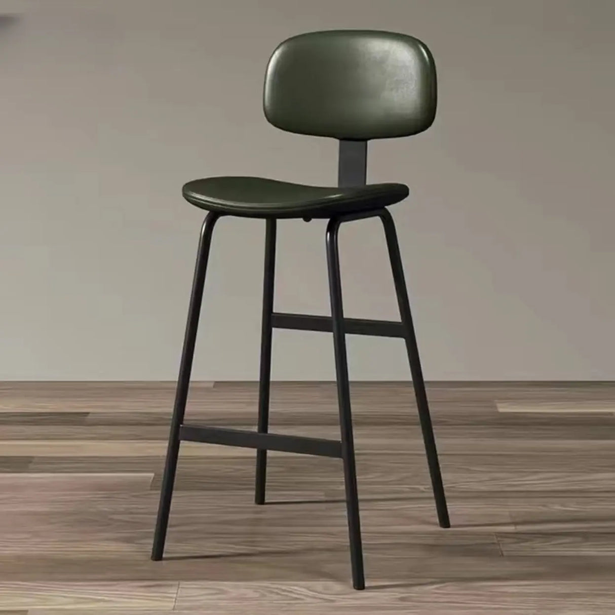 Modern Leather Low Back Saddle Counter Height Bar Stool Image - 5