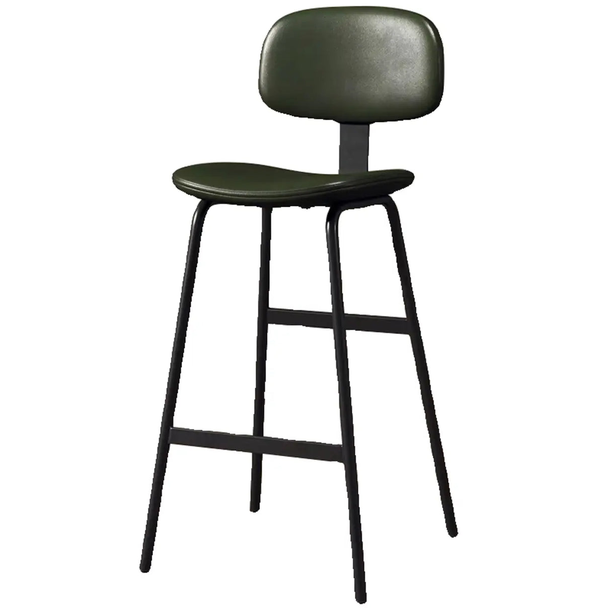 Modern Leather Low Back Saddle Counter Height Bar Stool Image - 9