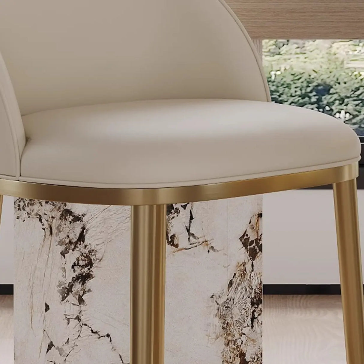 Modern Leather Padded Seat Low Back Counter Height Bar Stool Image - 10