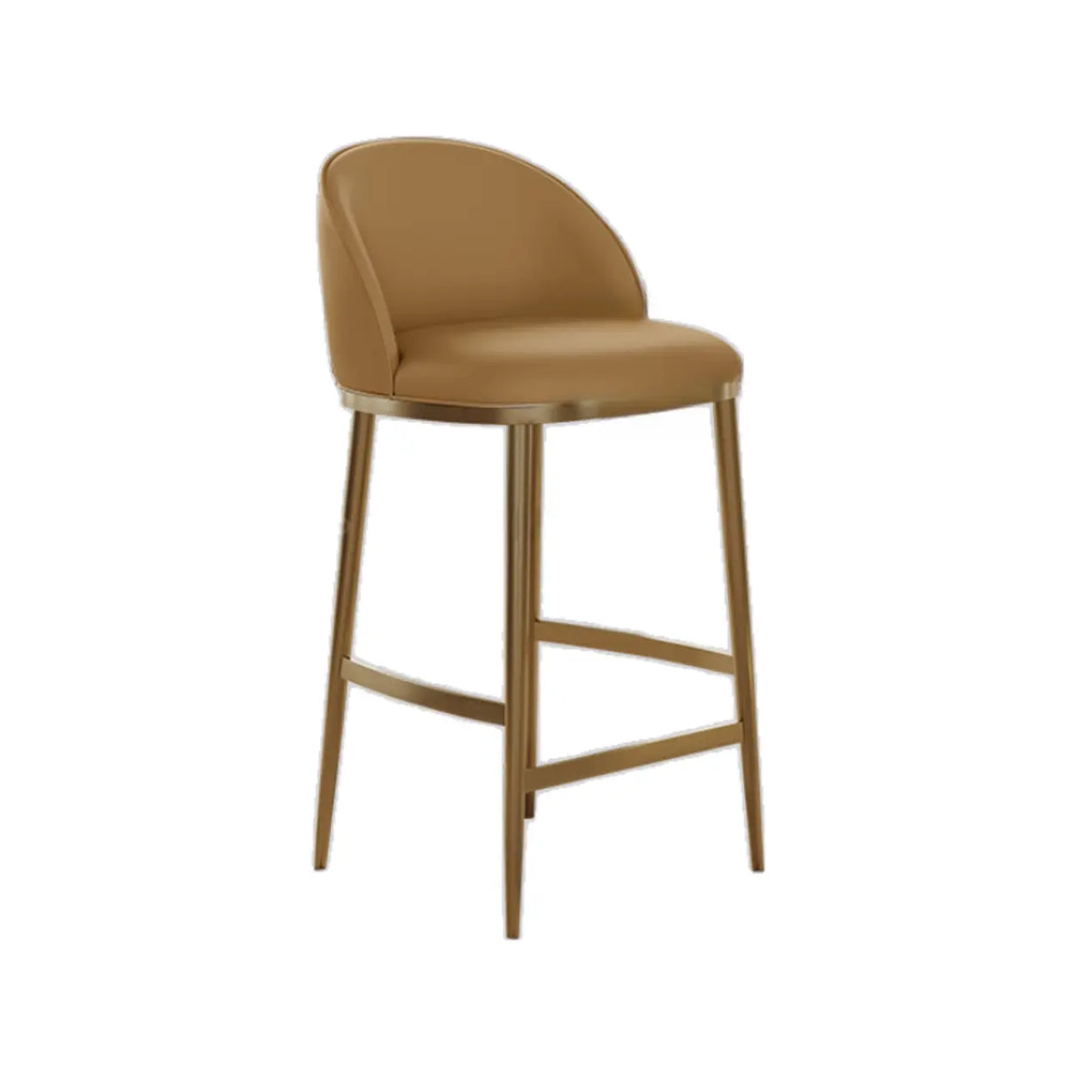 Modern Leather Padded Seat Low Back Counter Height Bar Stool Image - 2