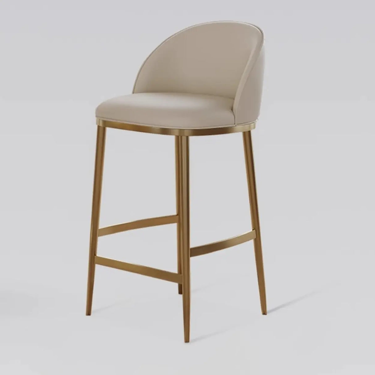 Modern Leather Padded Seat Low Back Counter Height Bar Stool Image - 7