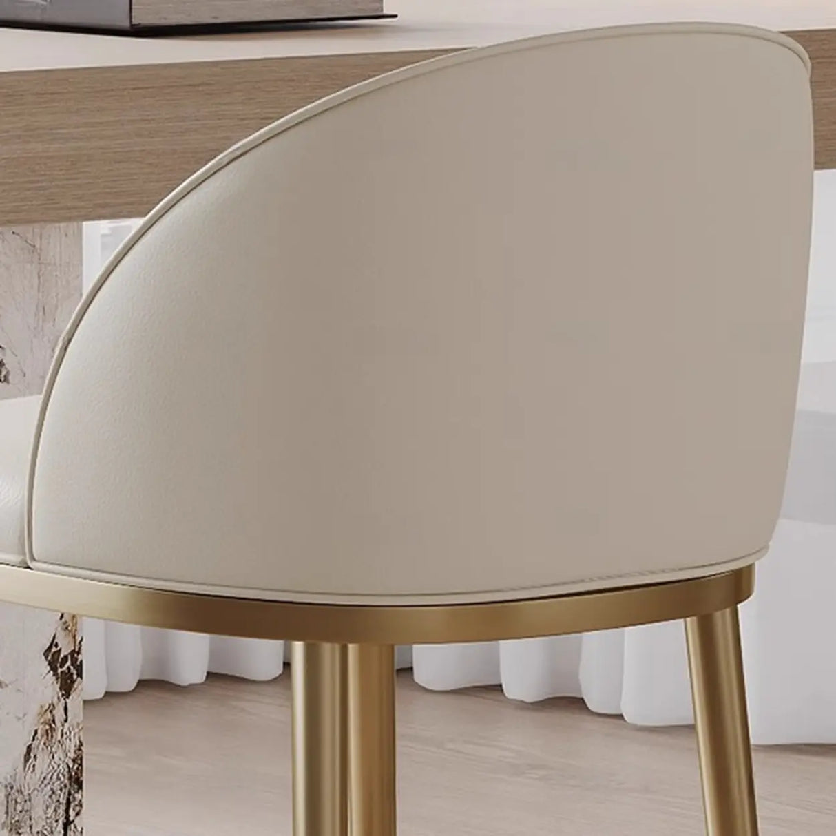 Modern Leather Padded Seat Low Back Counter Height Bar Stool Image - 8