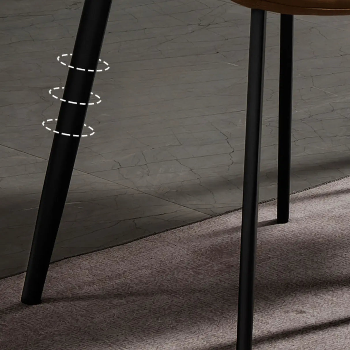 Modern Leather Parsons Dining Chair with Metal Legs Image - 10