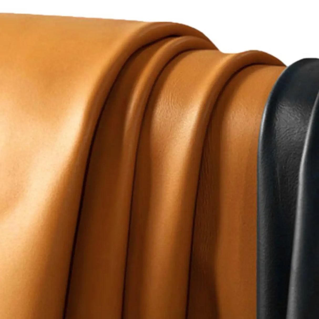 Modern Leather Removable Cushions Black Accent Chair Image - 10