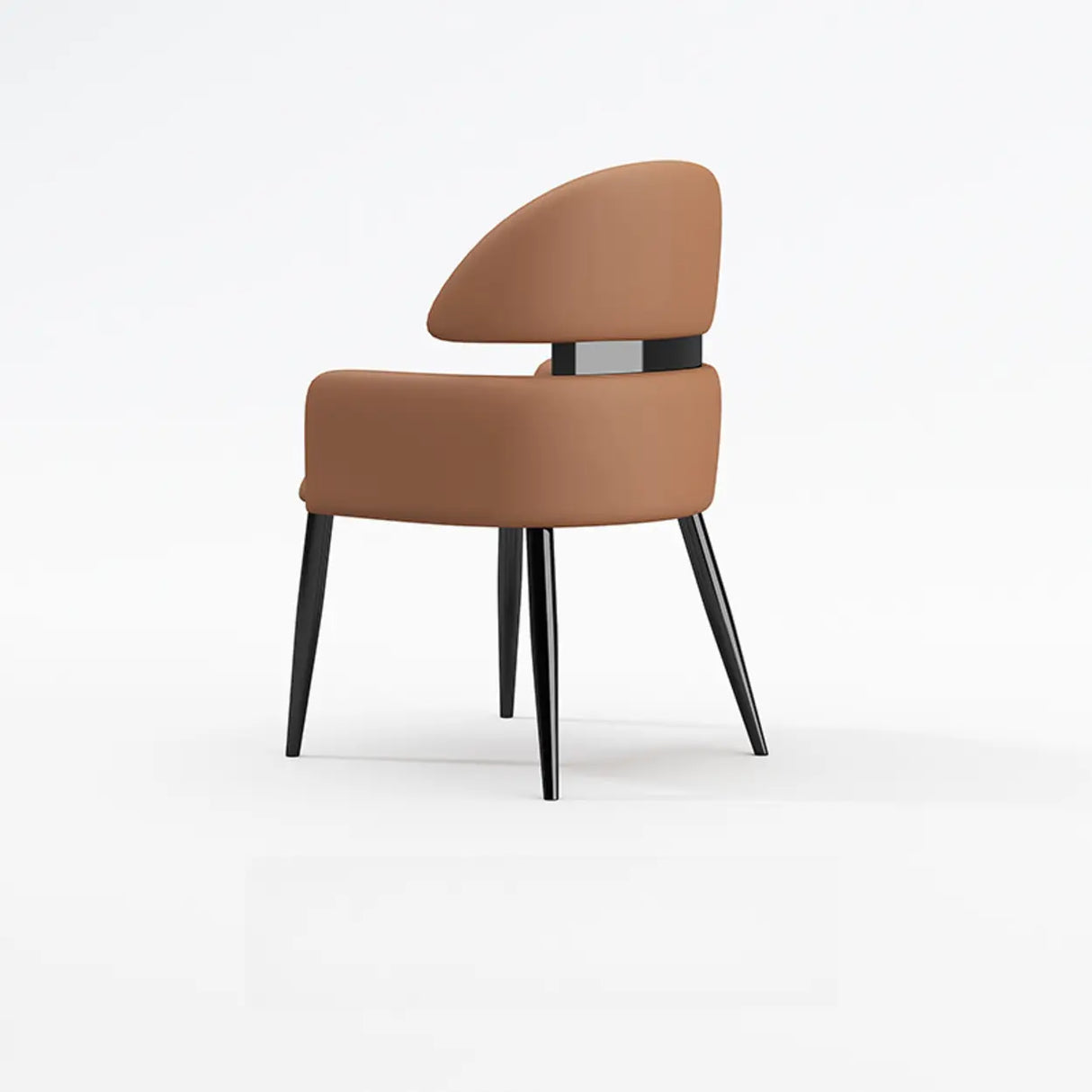 Modern Leather Upholstered Dining Chairs With Arms Image - 10