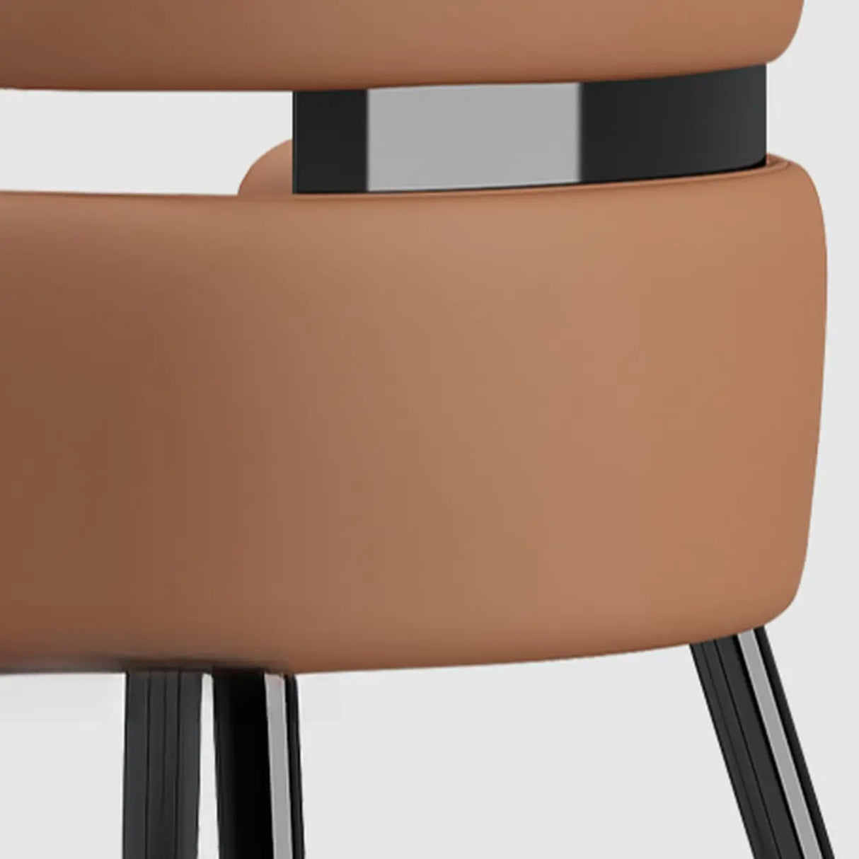 Modern Leather Upholstered Dining Chairs With Arms Image - 11