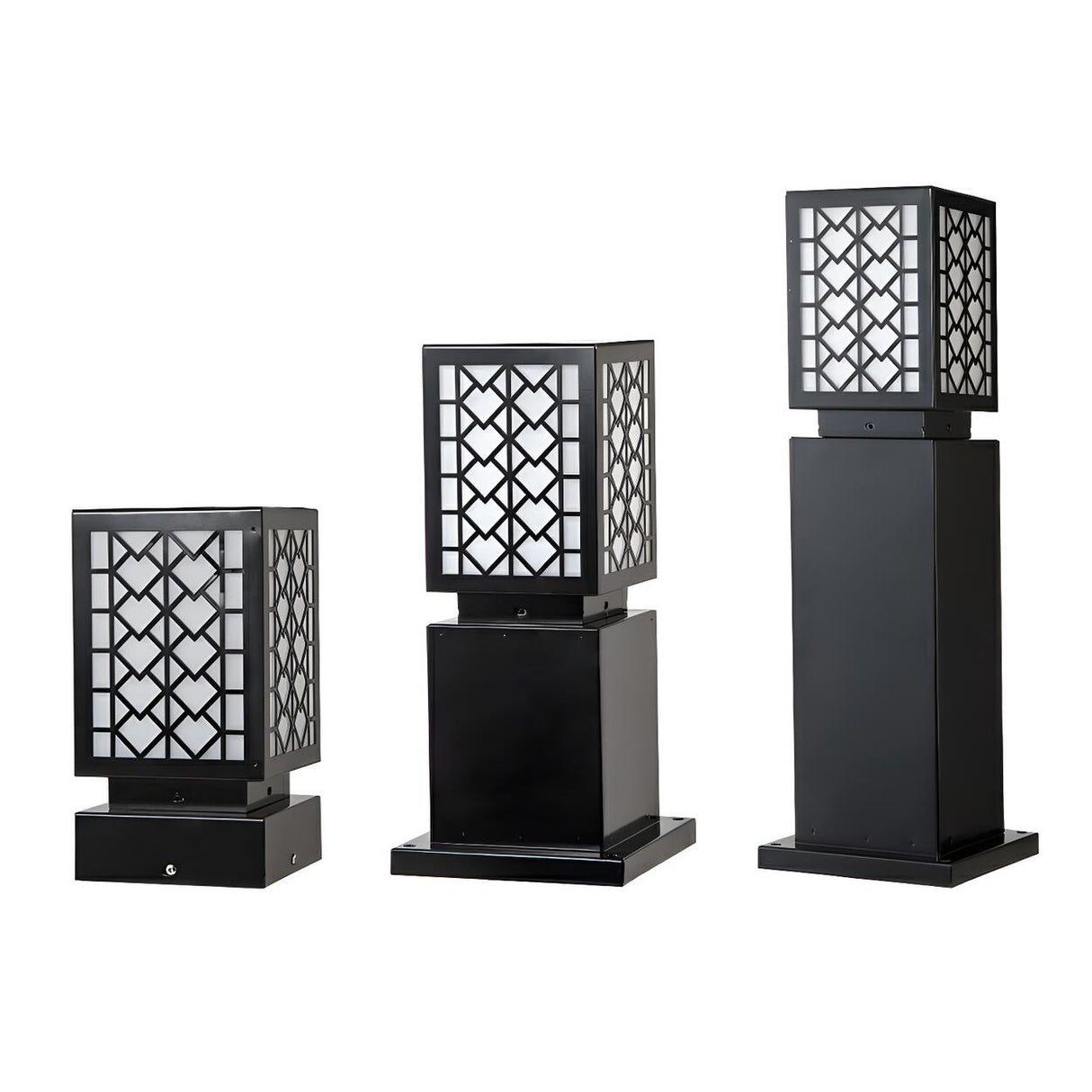 Modern LED Black Garden Lamp Post Lighting Landscape Image - 4