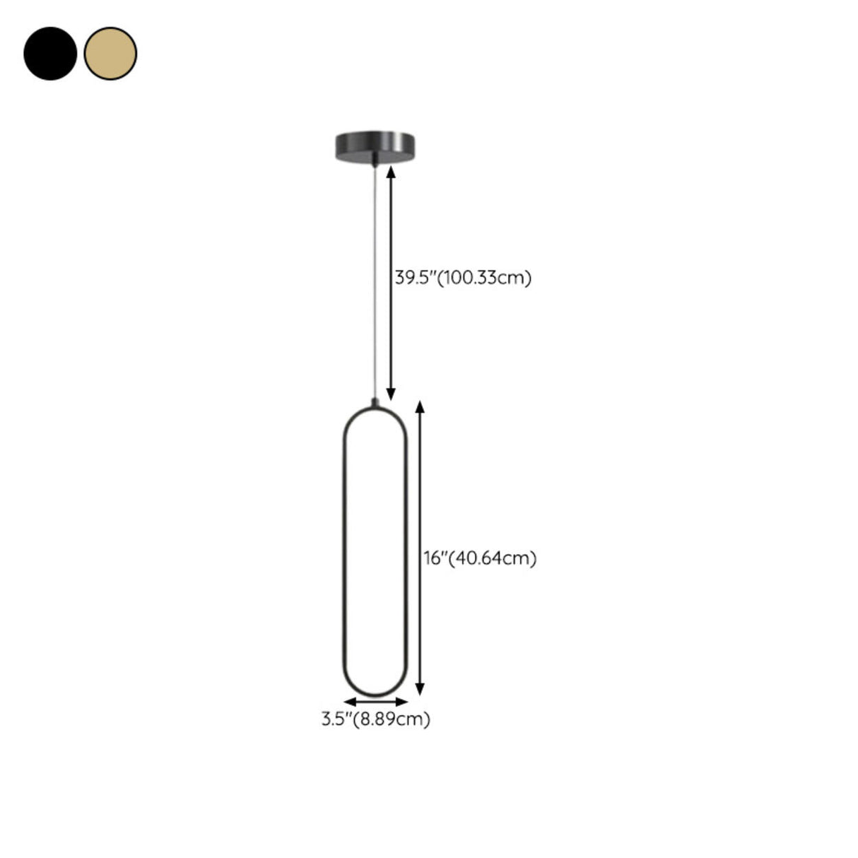 Modern LED Oval Bedroom Pendant Light Adjustable Cord