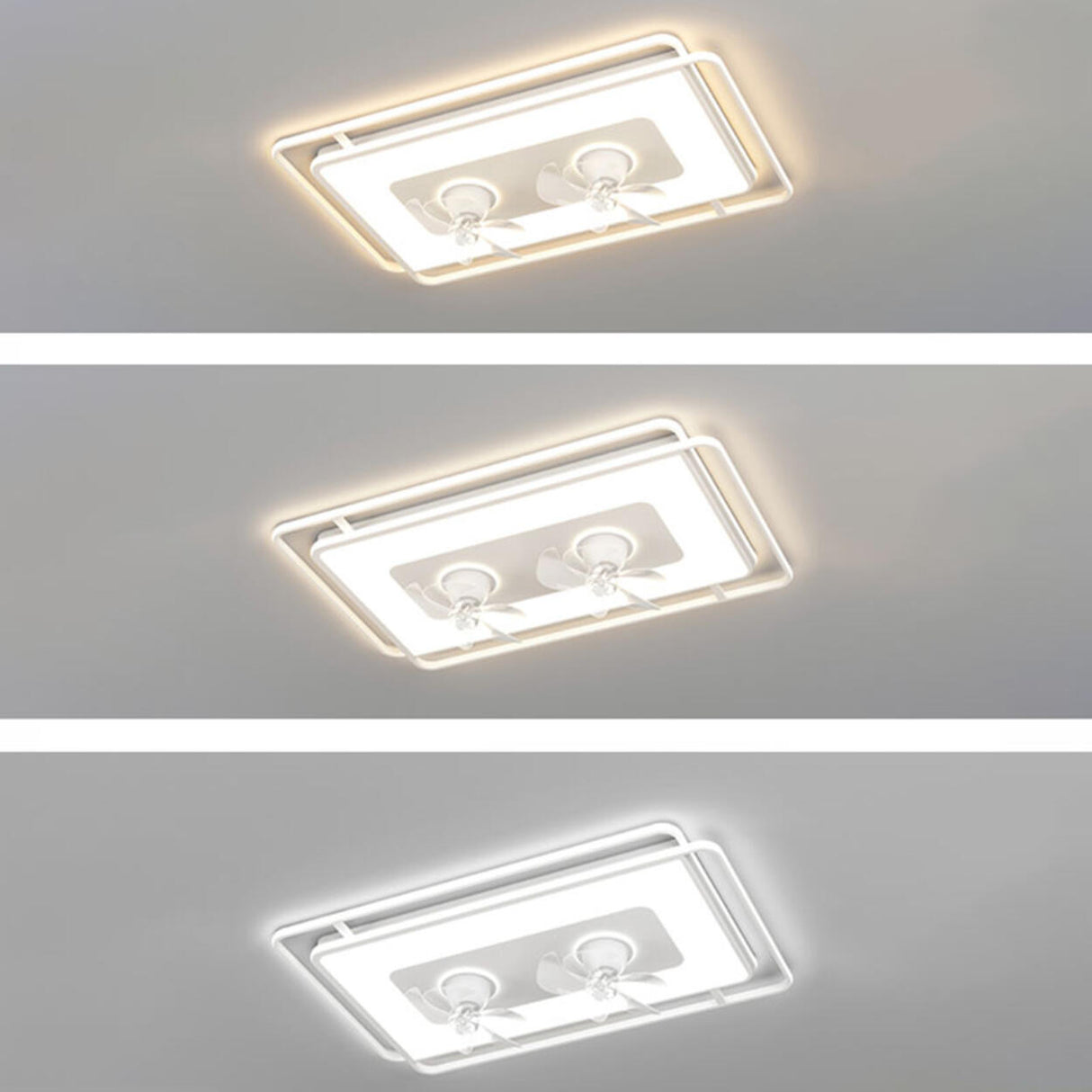 Modern LED Remote Control 2 Blade Ceiling Fan Light Image - 11