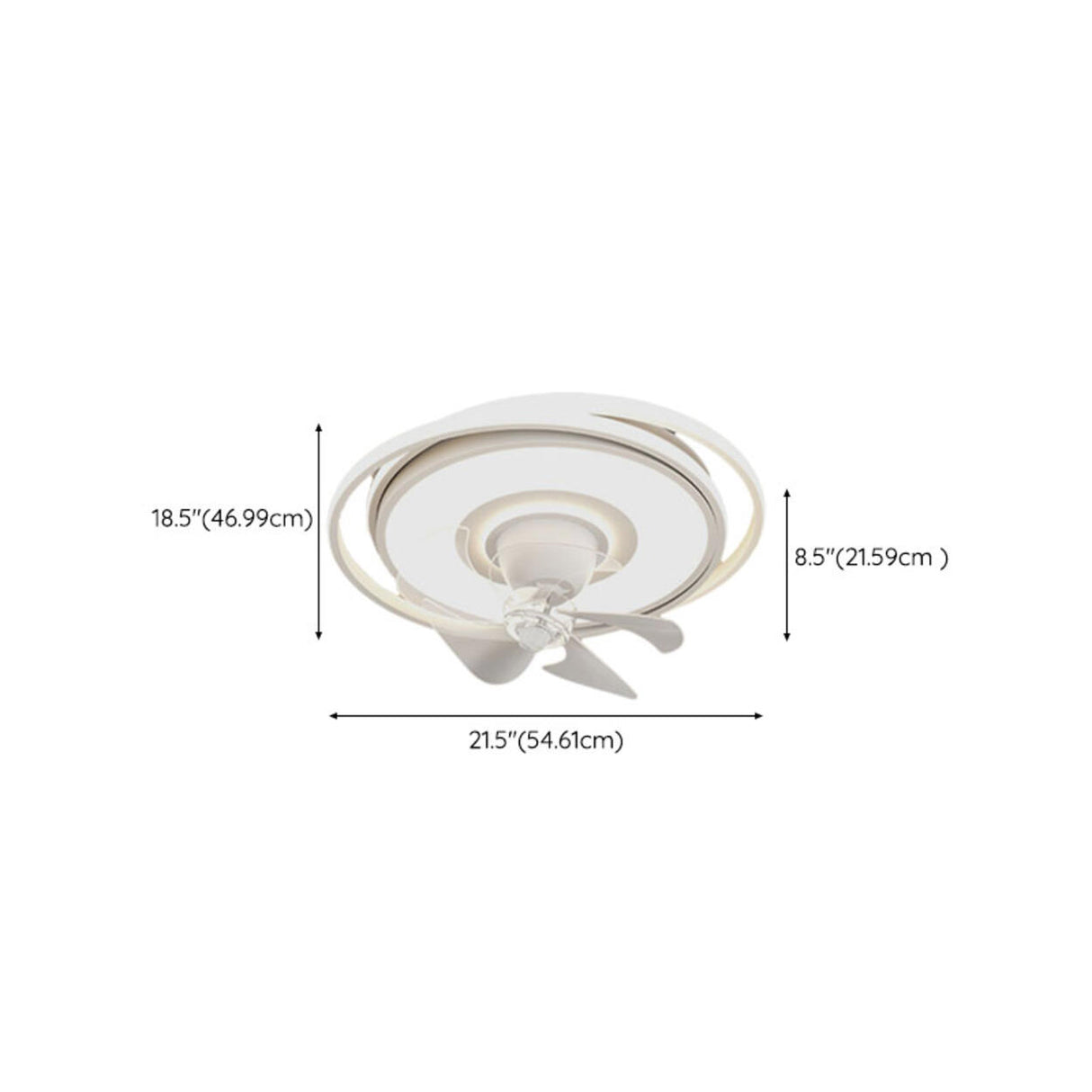 Modern LED Remote Control 2 Blade Ceiling Fan Light