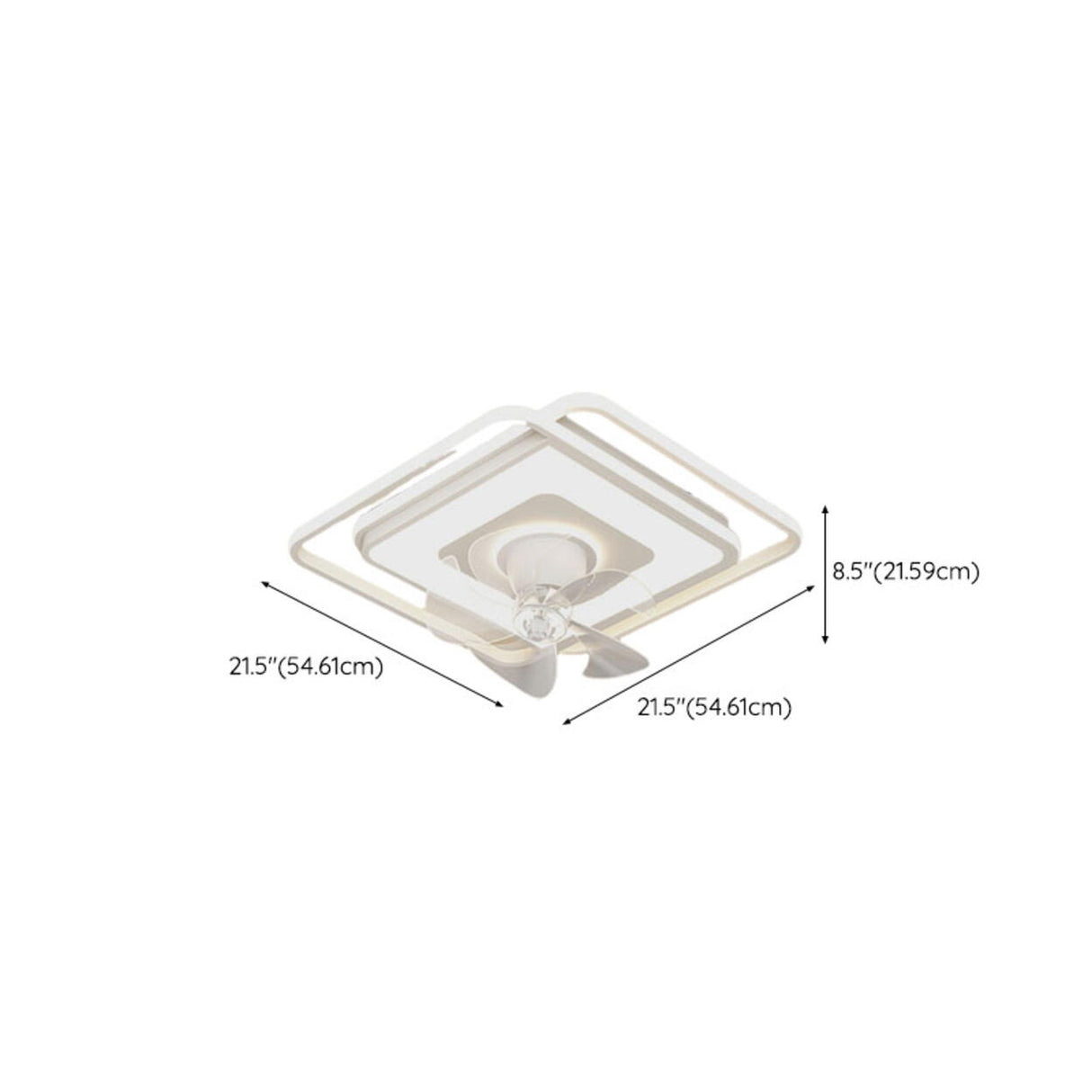 Modern LED Remote Control 2 Blade Ceiling Fan Light Image - 15