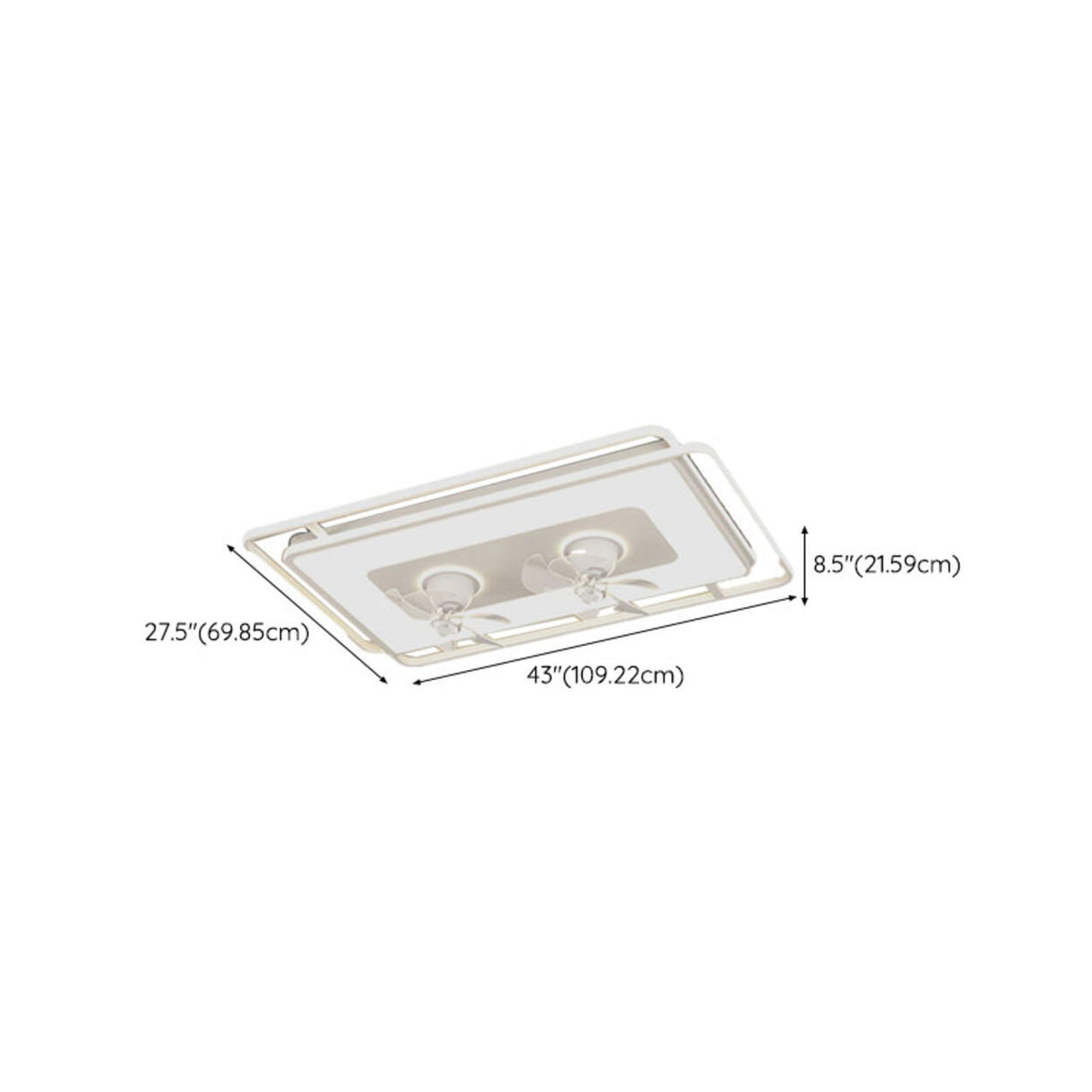 Modern LED Remote Control 2 Blade Ceiling Fan Light Image - 16