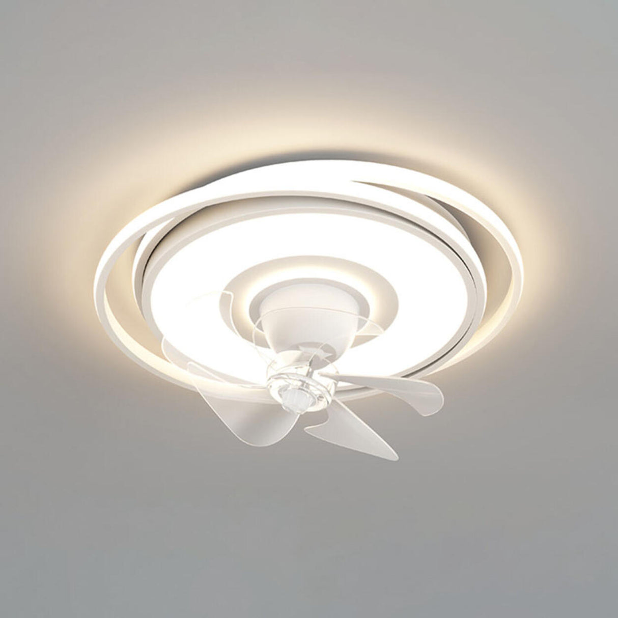 Modern LED Remote Control 2 Blade Ceiling Fan Light Image - 6