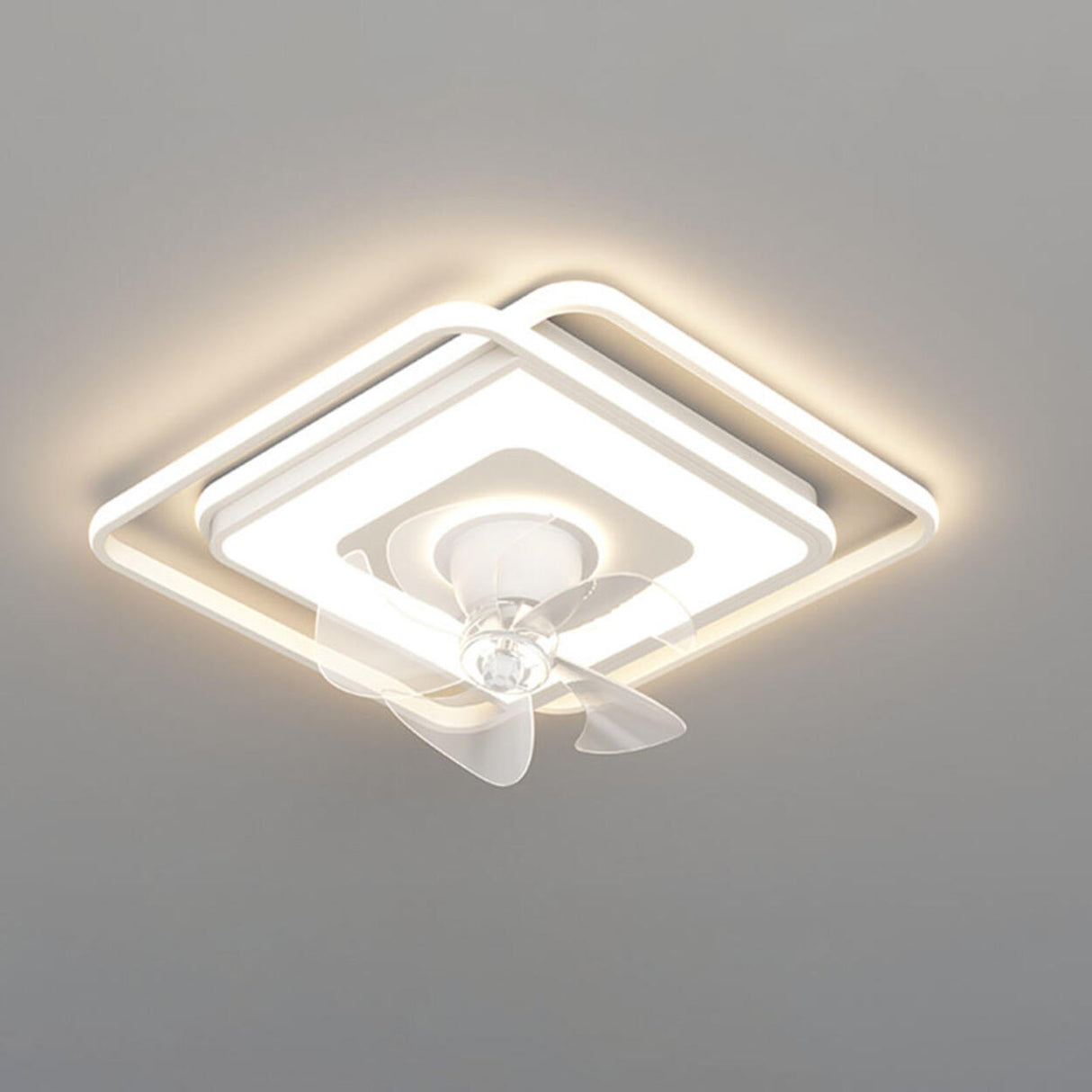 Modern LED Remote Control 2 Blade Ceiling Fan Light Image - 7