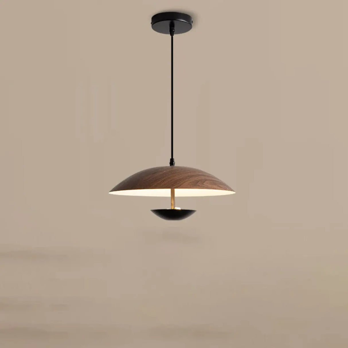 Modern Led String Pendant Light Wood and Black Image - 11