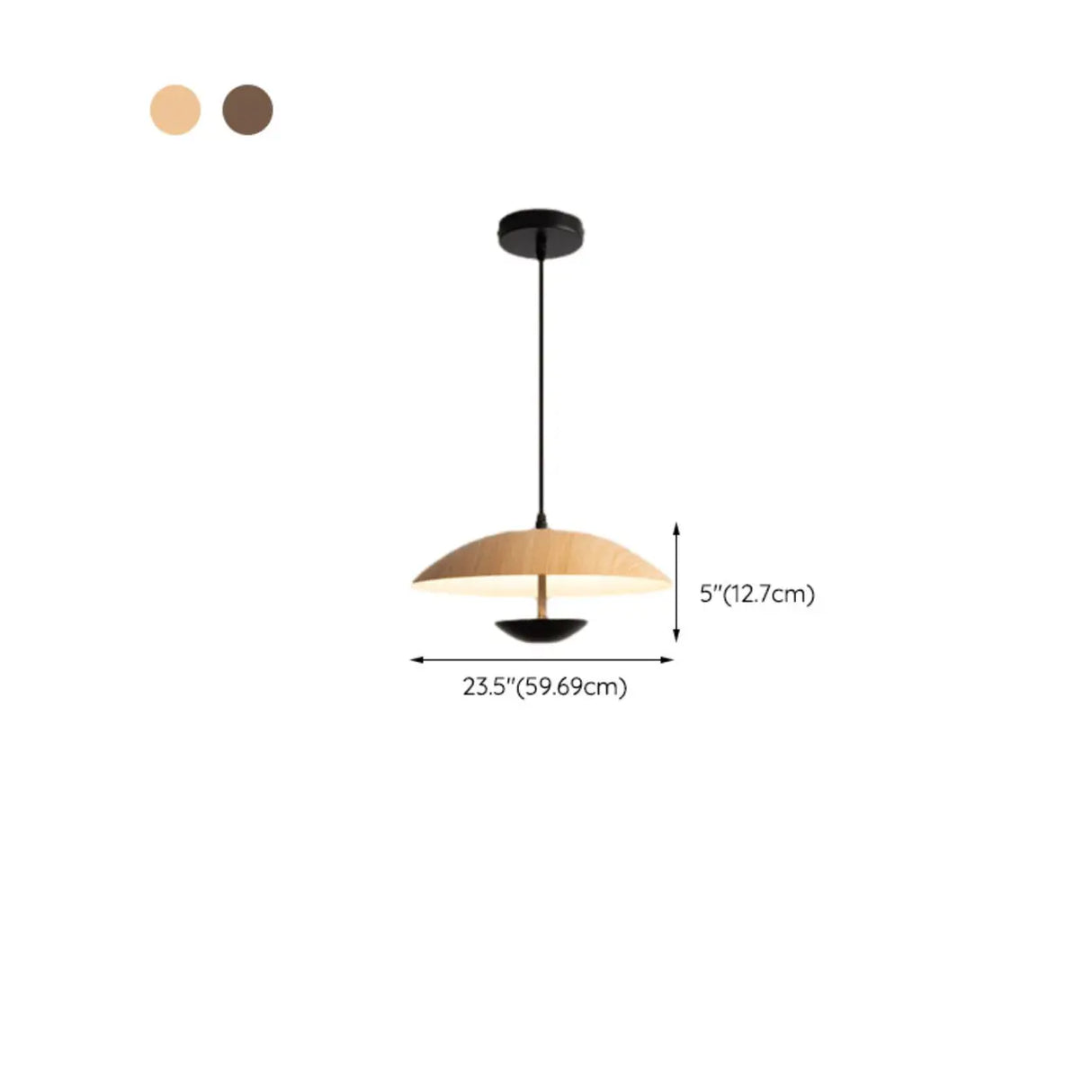 Modern Led String Pendant Light Wood and Black Image - 16
