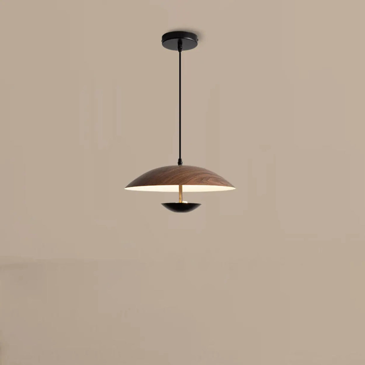 Modern Led String Pendant Light Wood and Black Image - 4